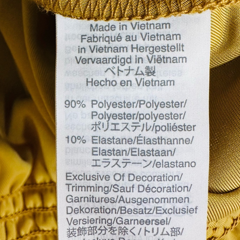 New Madewell Velvet Smocked Crossover Golden Boho Blouse Top Mustard Gold - Picture 11 of 11